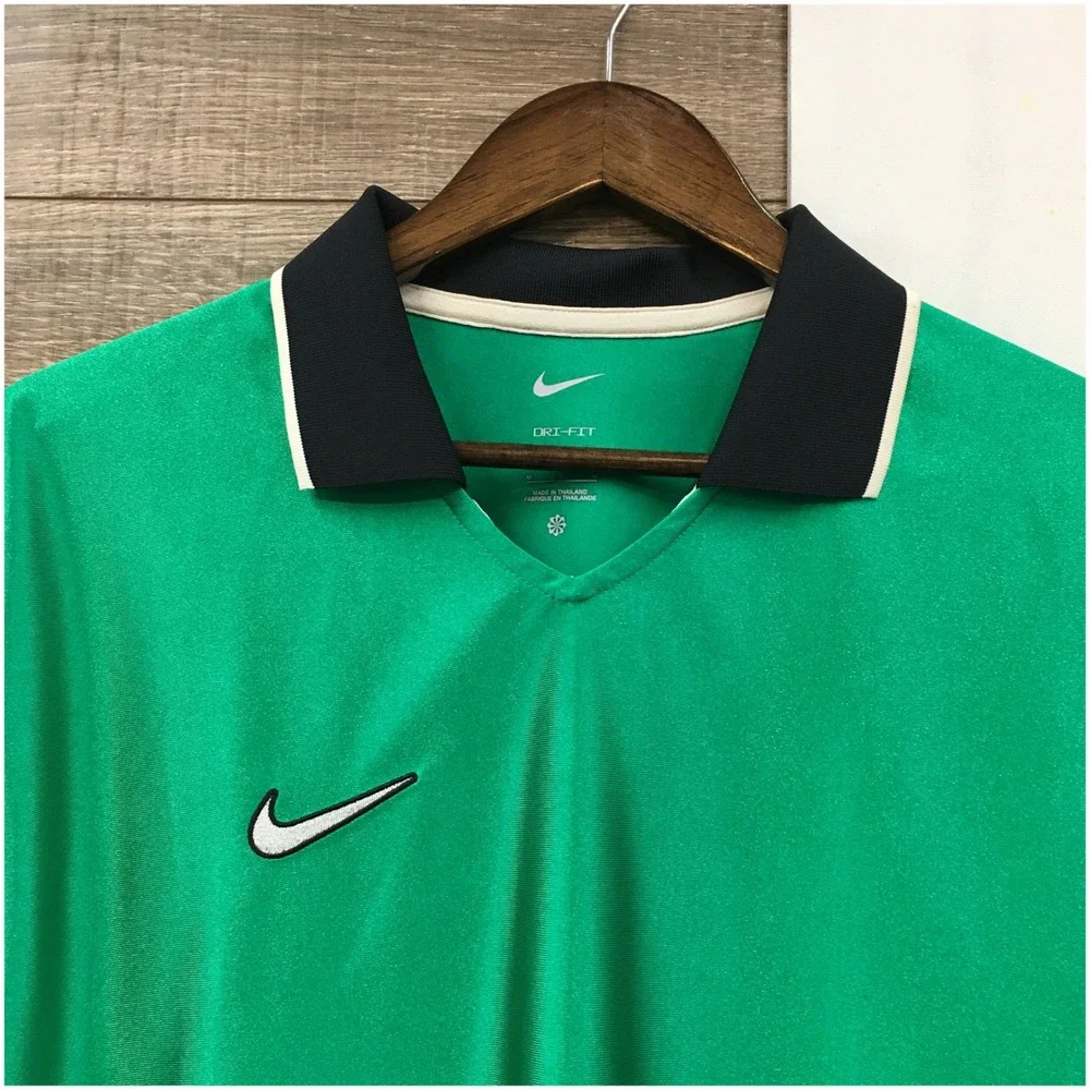 Nike Team Mens Green Dri-Fit Energy Soccer Jersey Polo Shirt Loose Fit Size M